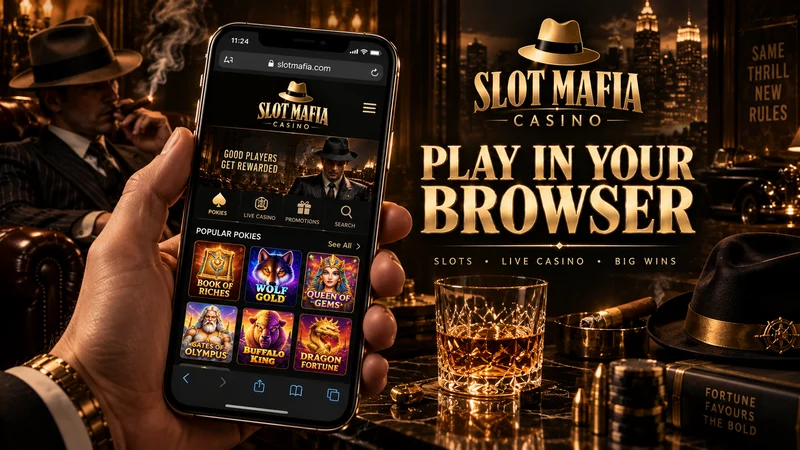 Slot Mafia Casino site open in a mobile browser on a smartphone