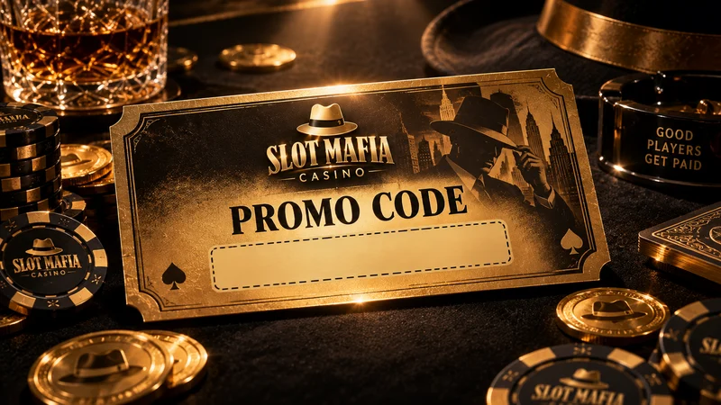 Illustration of a gold promo code voucher with an empty code field