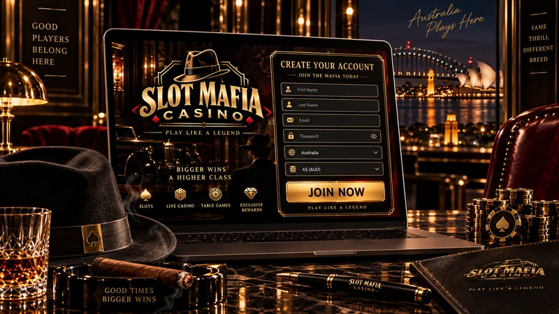 Slot Mafia Casino registration form for Australian players in AUD