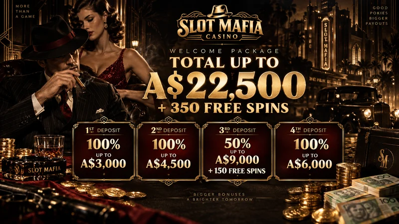 Four deposit tiers of the Slot Mafia welcome package in Australian dollars